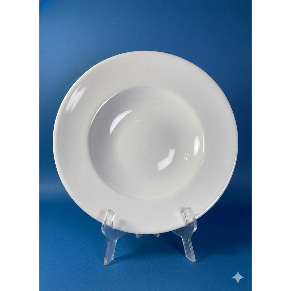 Bordallo Pinheiro Portugal White 12" Wide Rim Pasta Serving Bowl Frog Mark